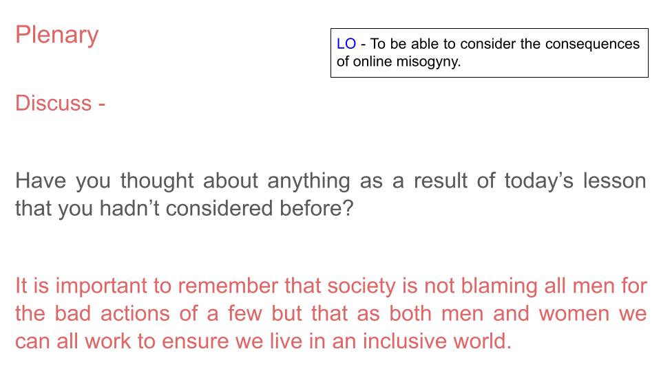 Online Misogyny Lesson or Tutorial