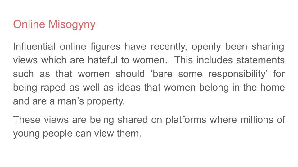Online Misogyny Lesson or Tutorial