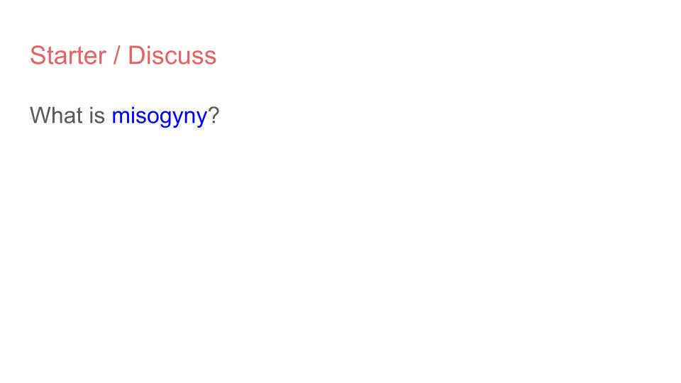 Online Misogyny Lesson or Tutorial