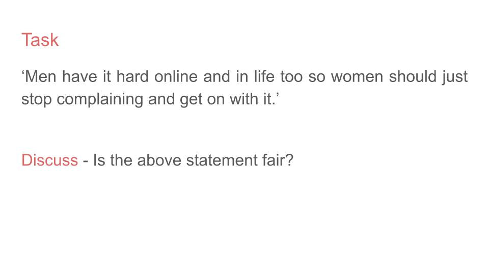 Online Misogyny Lesson or Tutorial