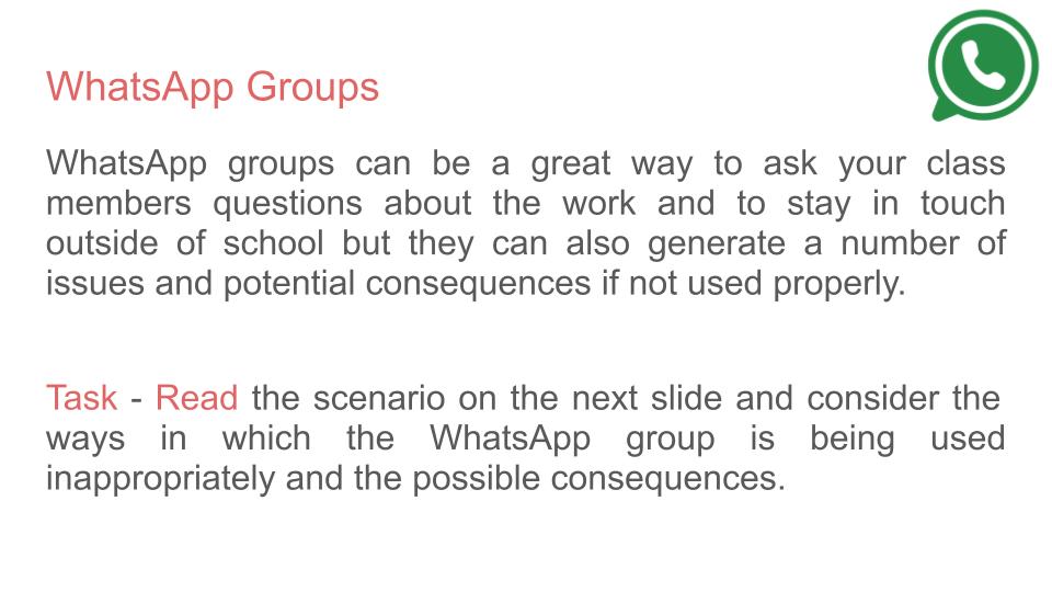 whatsapp group behaviour tutor time assembly resource pshe