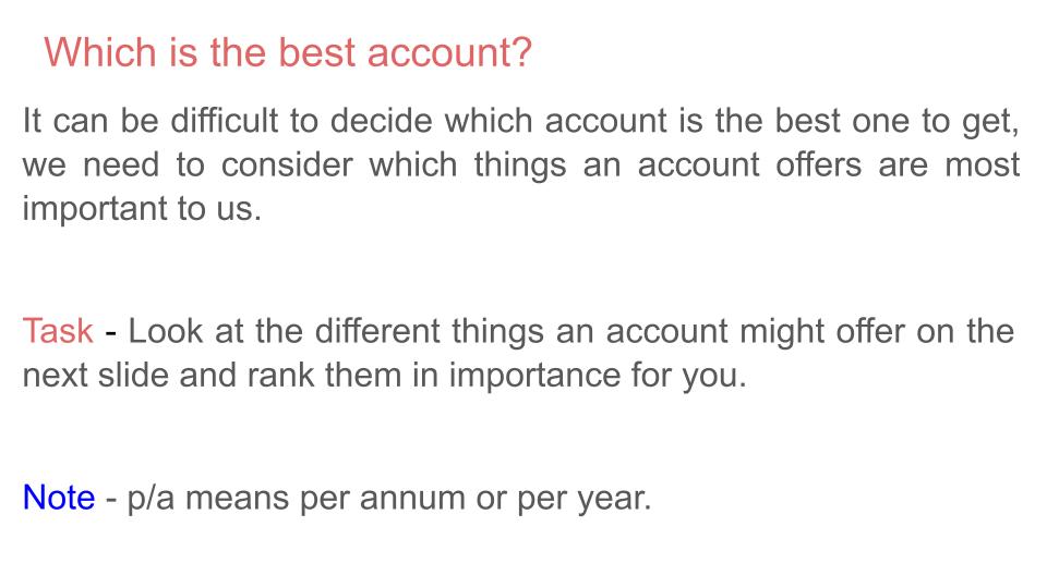 Opening A Bank Account Lesson or Tutor Time