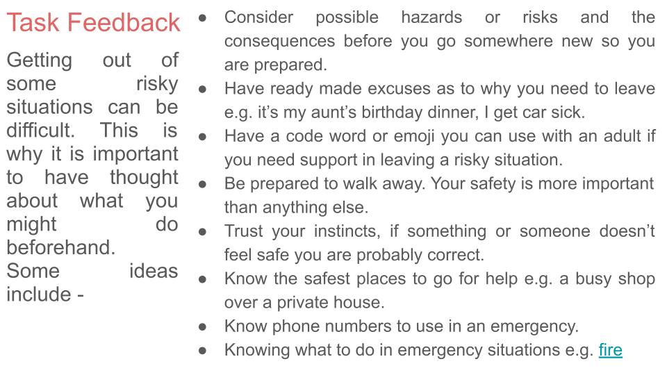 Identifying & Managing Risk PSHE Lesson & Tutor Time