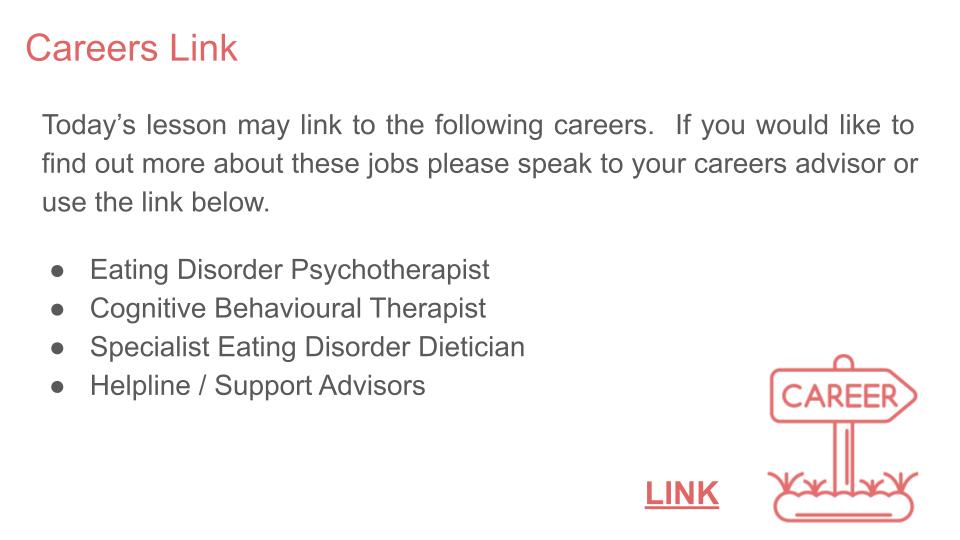Eating Disorders PSHE Lesson