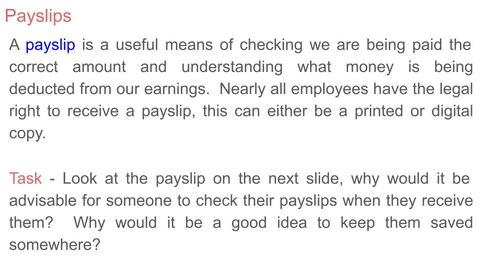 Payslips Tutorial