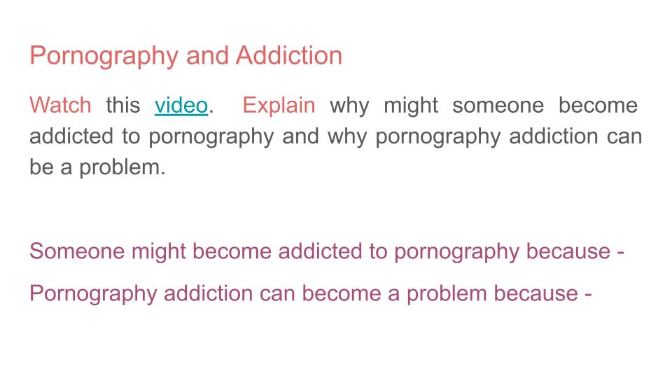 pornography pshe addiction lesson video