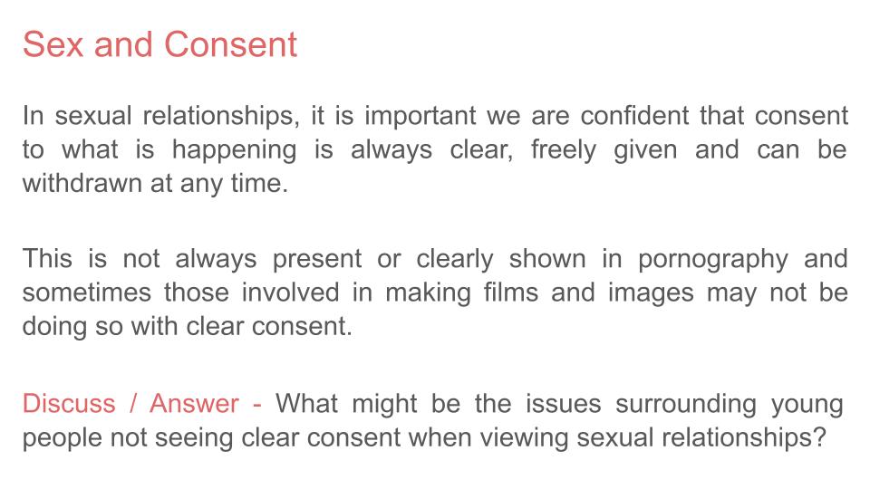 Pornography PSHE Lesson