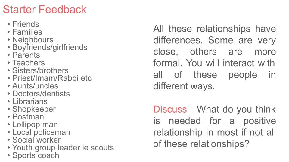 Healthy / Positive Relationships Tutorial