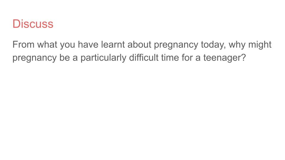 Pregnancy lesson tutor time pupil workbook 2026 pshe rshe guidance resources discussion