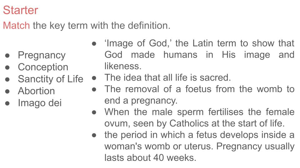 Pregnancy & Abortion - Catholic