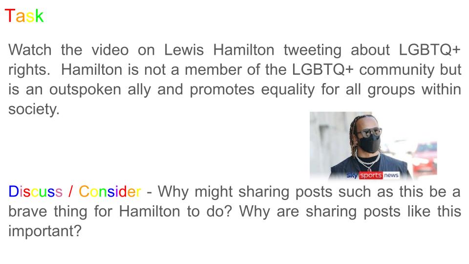 pride month lewis hamilton ally lesson assembly pshe