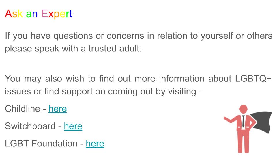 pride month support organisations lgbtq+ pshe lesson