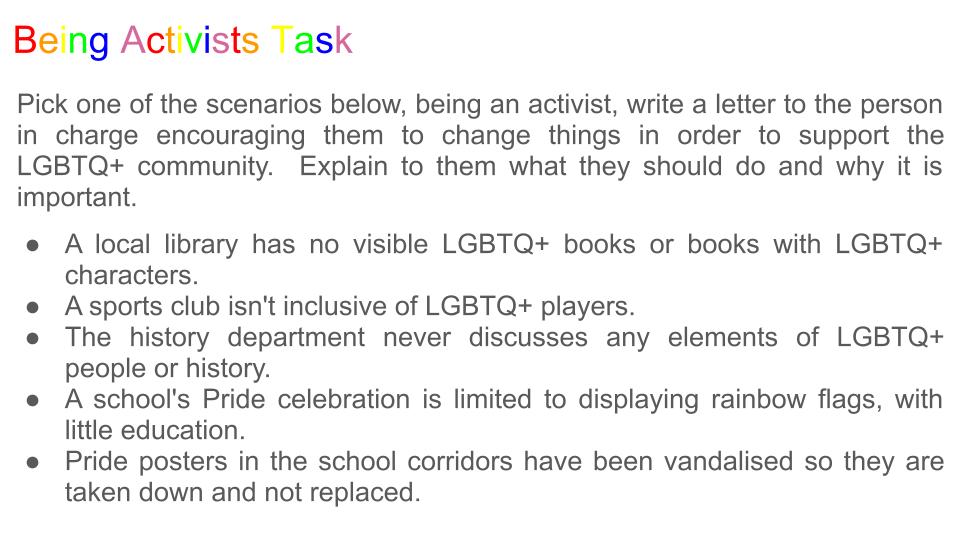 Pride Month Activism Lesson