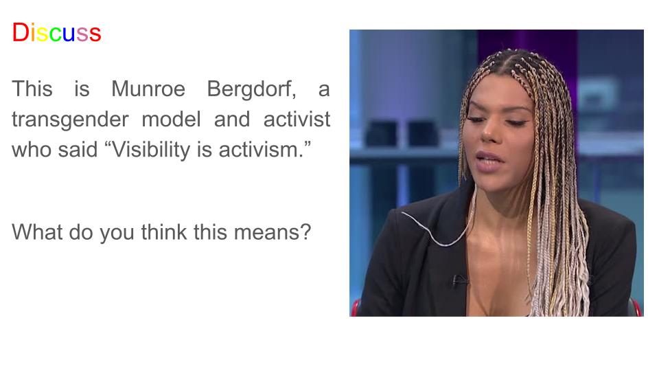 Munroe Bergdorf pride month activism lesson pshe