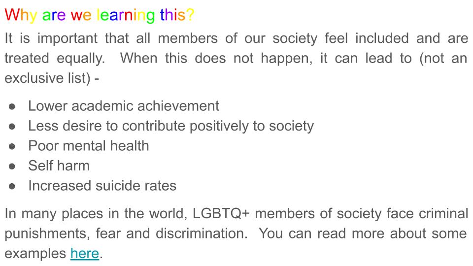 Pride Month Tutor Time / Assembly Resource