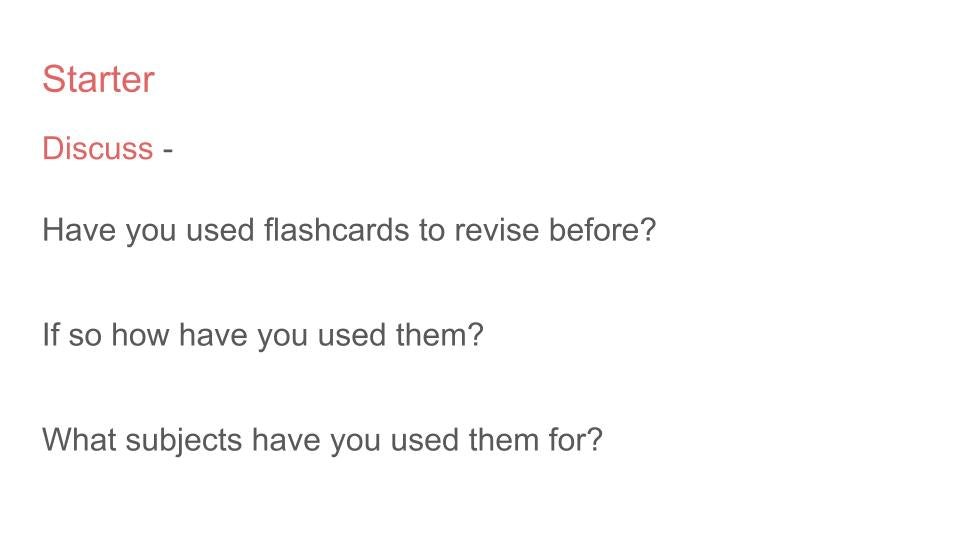 Revision - Using Flashcards Tutorial / Assembly
