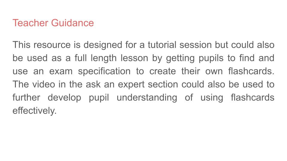 Revision - Using Flashcards Tutorial / Assembly
