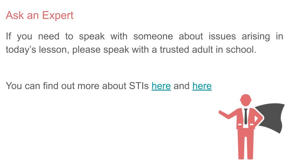 Sexually Transmitted Infection STI PSHE lesson for KS3 from Youcantknoweverything Education.Support slide.