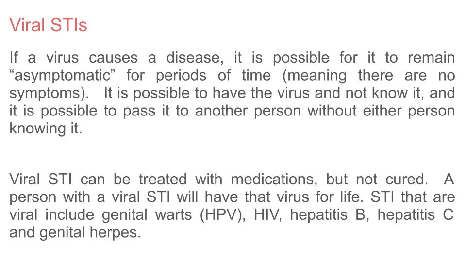 Sexually Transmitted Infection STI PSHE lesson for KS3 from Youcantknoweverything Education. Viral STIs slide.