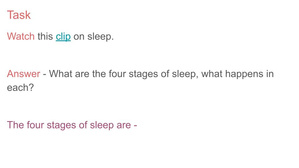 Sleep Lesson, Tutorial or Poster