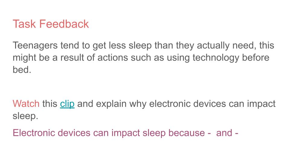 mental health pshe lesson ks3 ks4 sleep