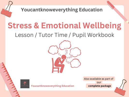 Stress and emotional wellbeing PSHE mental health lesson 2026 tutor time workbook