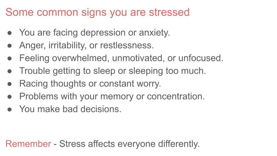 Stress Awareness Week Tutorial / Assembly