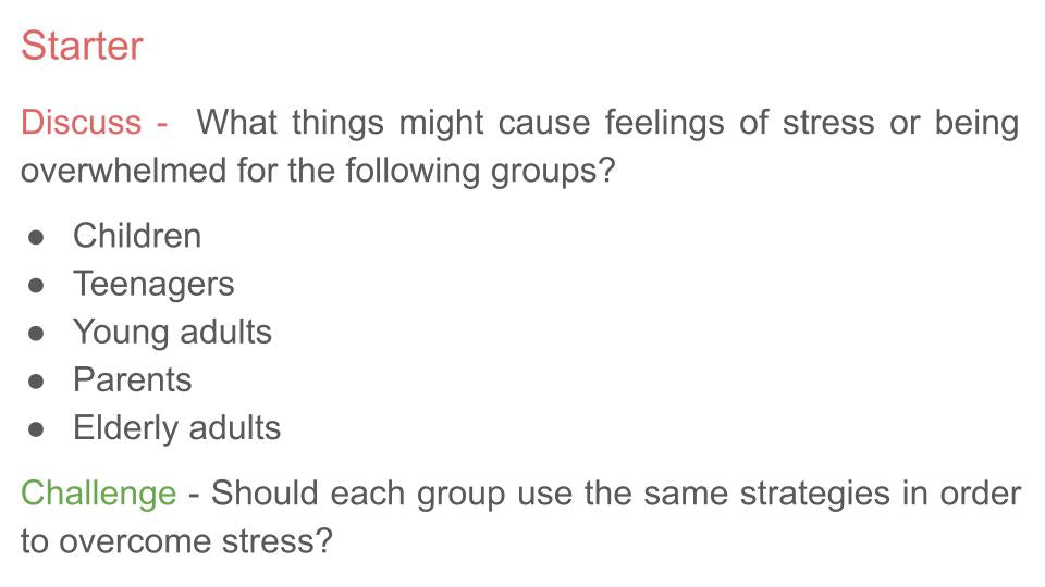 Stress Awareness Week Tutorial / Assembly