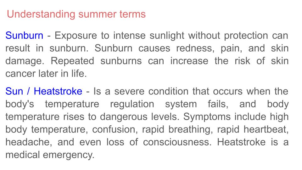 sunburn heatstroke pshe lesson resource summer