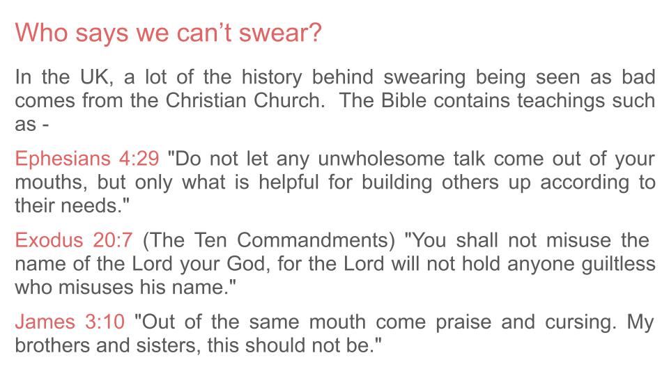 Swearing PSHE / Behaviour Lesson