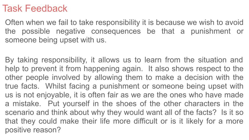 Taking Responsibility