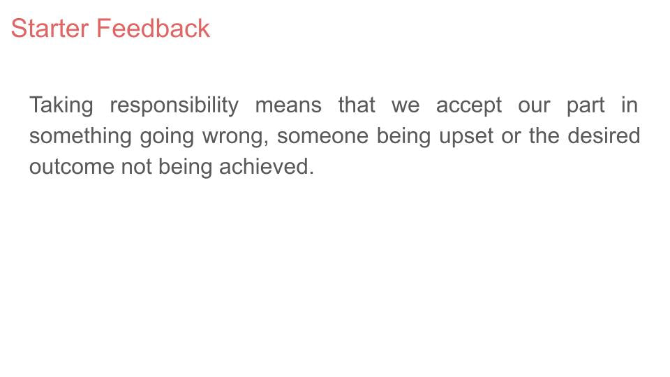 Taking Responsibility