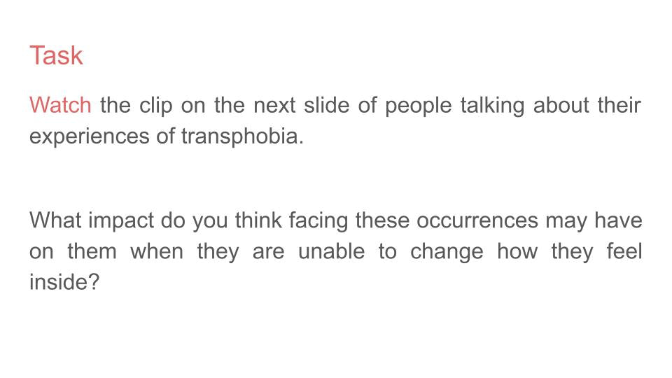 transgender transphobia lesson pshe video clip