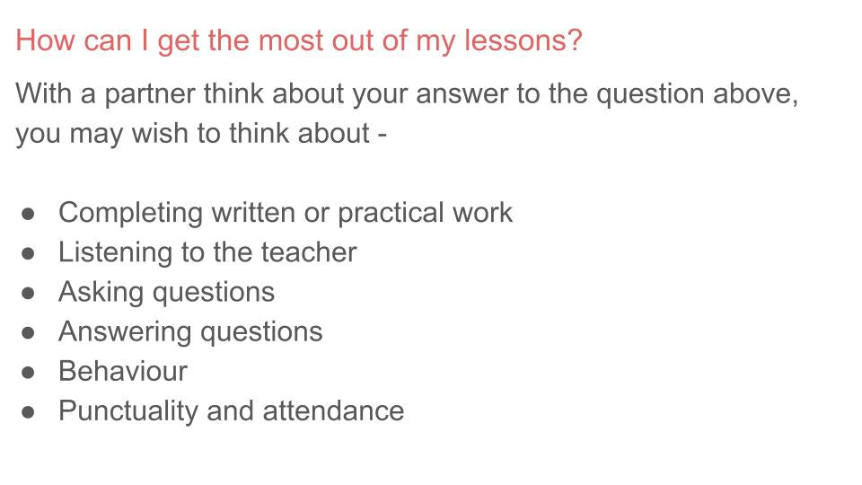 Transition to Secondary School Tutorial
