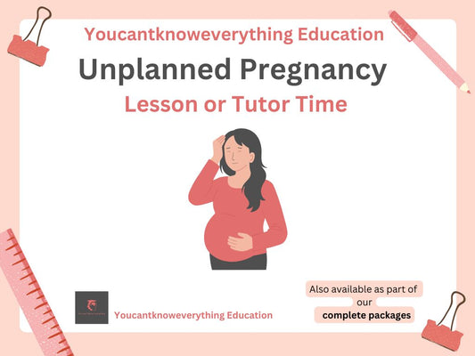 Unplanned pregnancy PSHE lesson or tutor time resource available from Youcantknoweverything Education as part of their complete package offer.