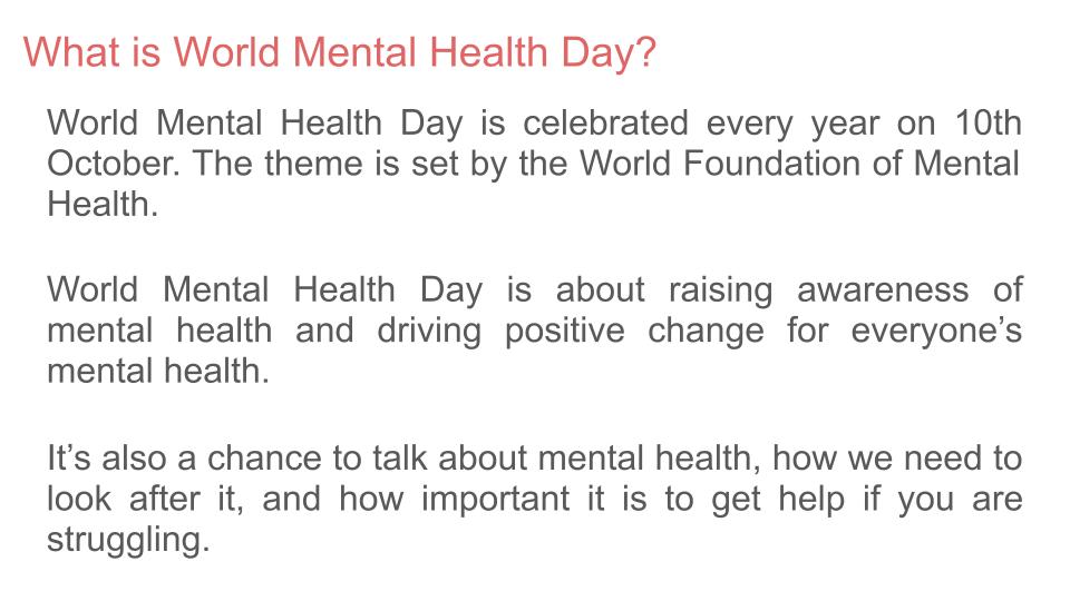 World Mental Health Day 2024 Lesson
