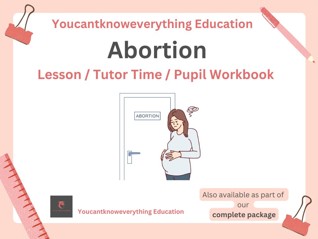Abortion lesson tutor time pupil workbook PSHE RSHE 2026 guidance