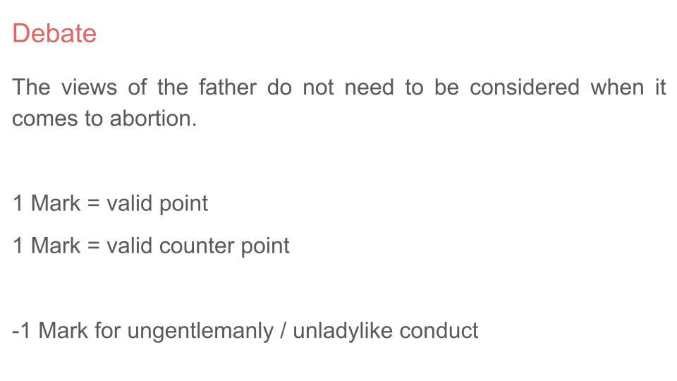 Abortion lesson tutor time pupil workbook PSHE RSHE 2026 guidance debate