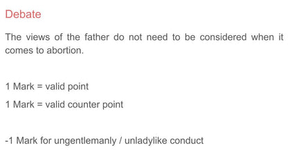 Abortion lesson tutor time pupil workbook PSHE RSHE 2026 guidance debate