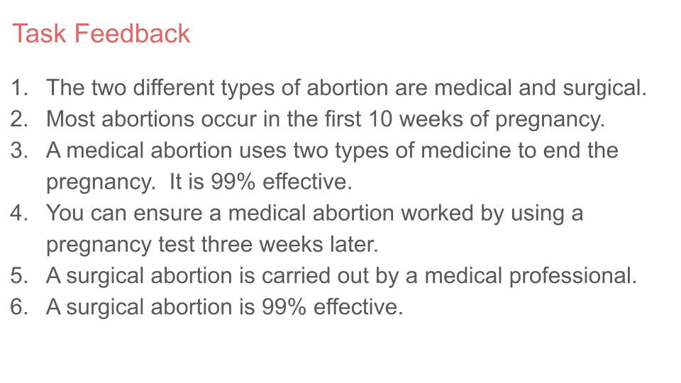 Abortion lesson tutor time pupil workbook PSHE RSHE 2026 guidance