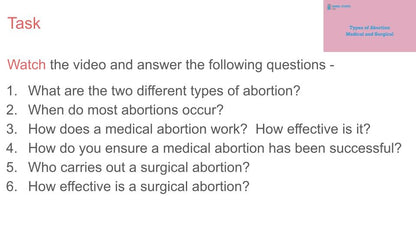 Abortion lesson tutor time pupil workbook PSHE RSHE 2026 guidance video
