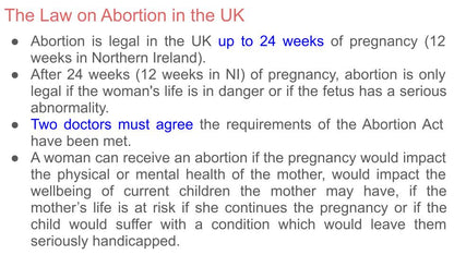 Abortion lesson tutor time pupil workbook PSHE RSHE 2026 guidance law