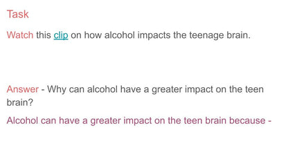 Alcohol Lesson, Tutorial or Assembly