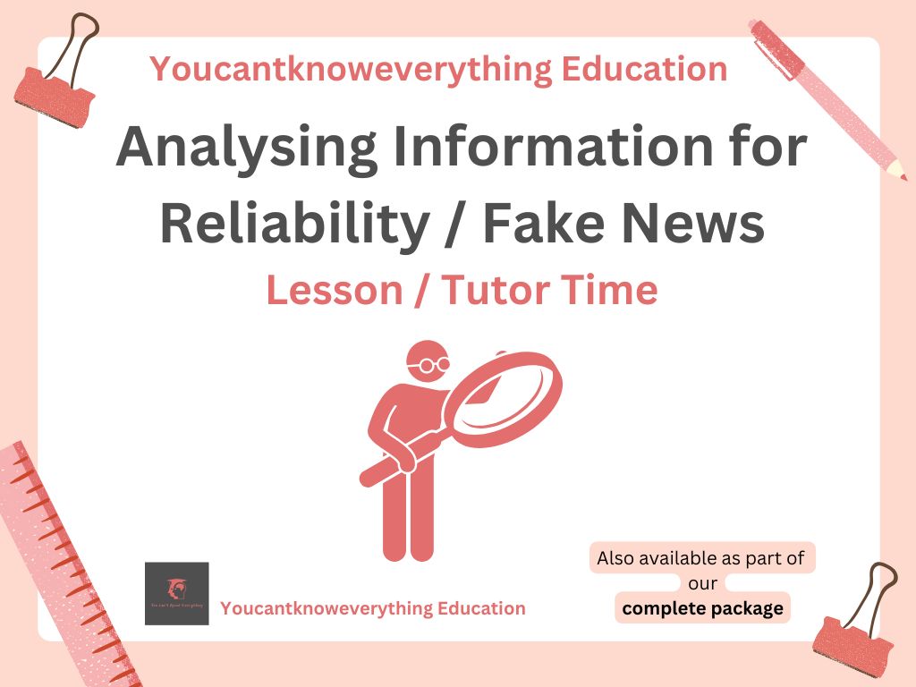 Analysing information fake news PSHE RSHE 2026 lesson.