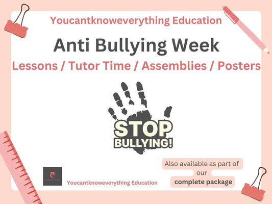 Anti Bullying Week lesson tutor time assembly and display resources.
