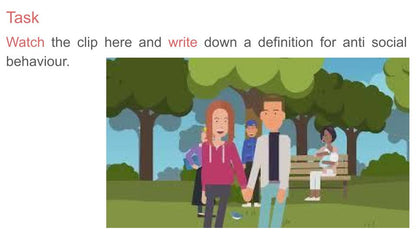 anti social behaviour pshe lesson clip