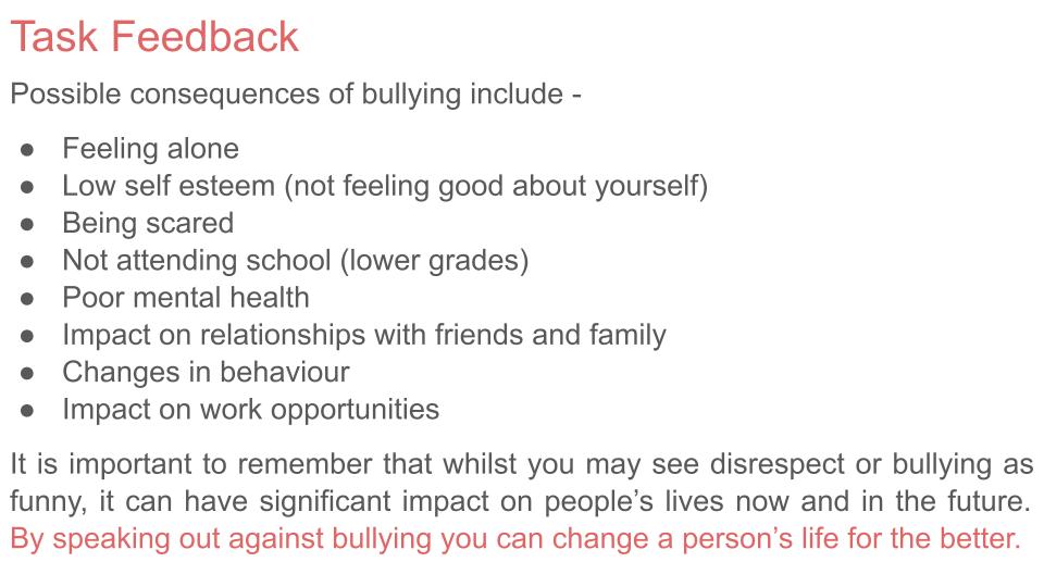 Anti Bullying Week 2024 Lesson