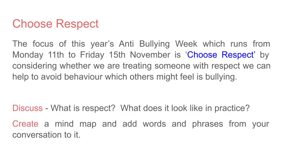 Anti Bullying Week 2024 Lesson