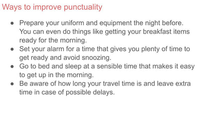 Attendance & Punctuality