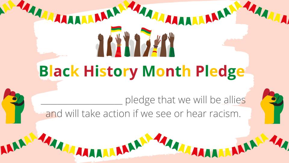 Black history month pupil pledge 2026 lesson resource display poster